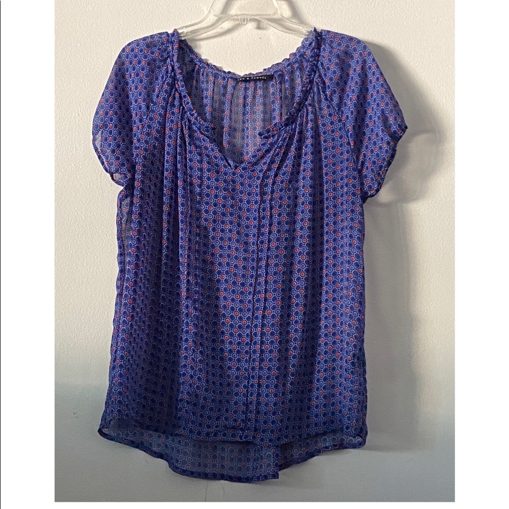 sheer short sleeved blouse